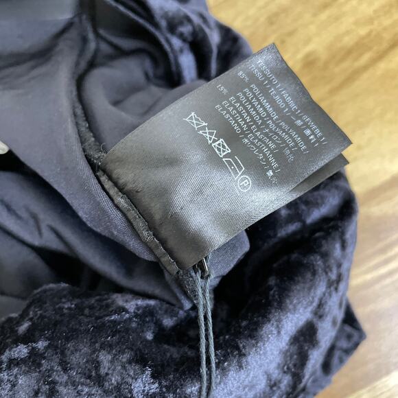 Balenciaga Demna Draped Front Leggings Womens 34 Black Crushed Velvet Stretch - Picture 14 of 15